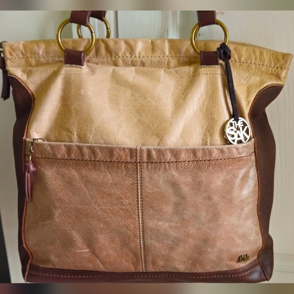 The Sak Handbags - The Sak Iris Brown and Tan Leather Tote Bag